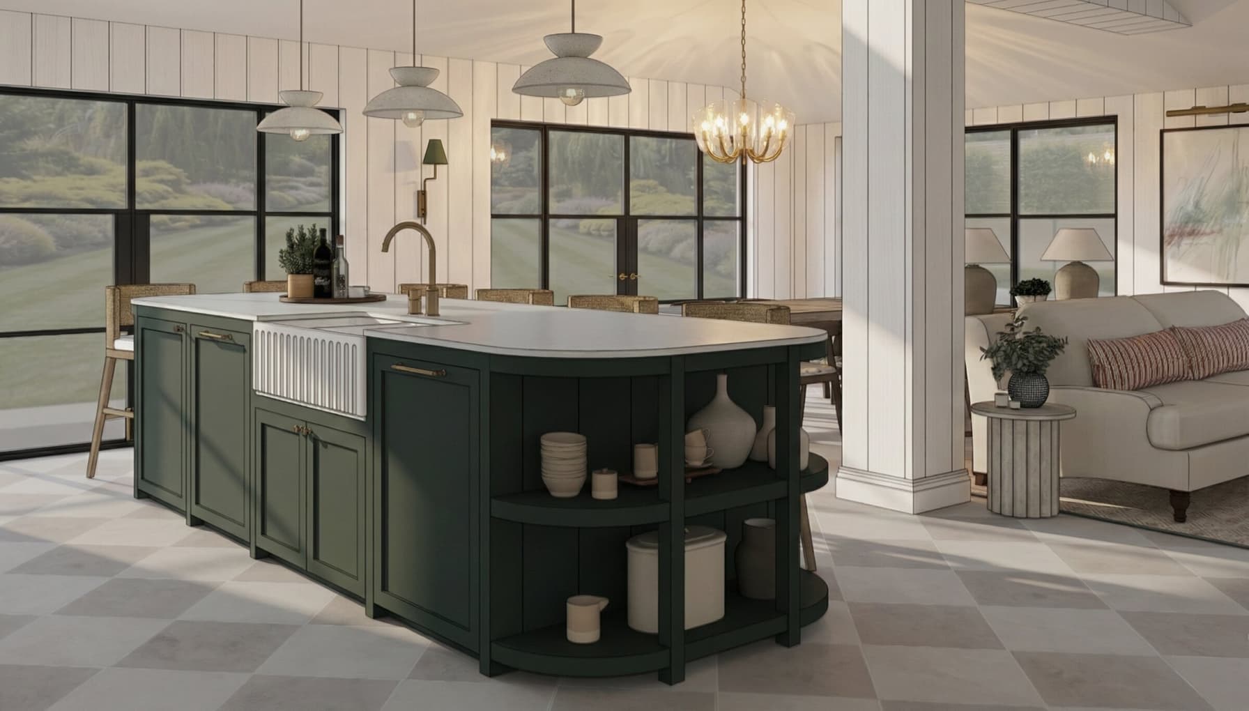 Chilton house kitchen island
