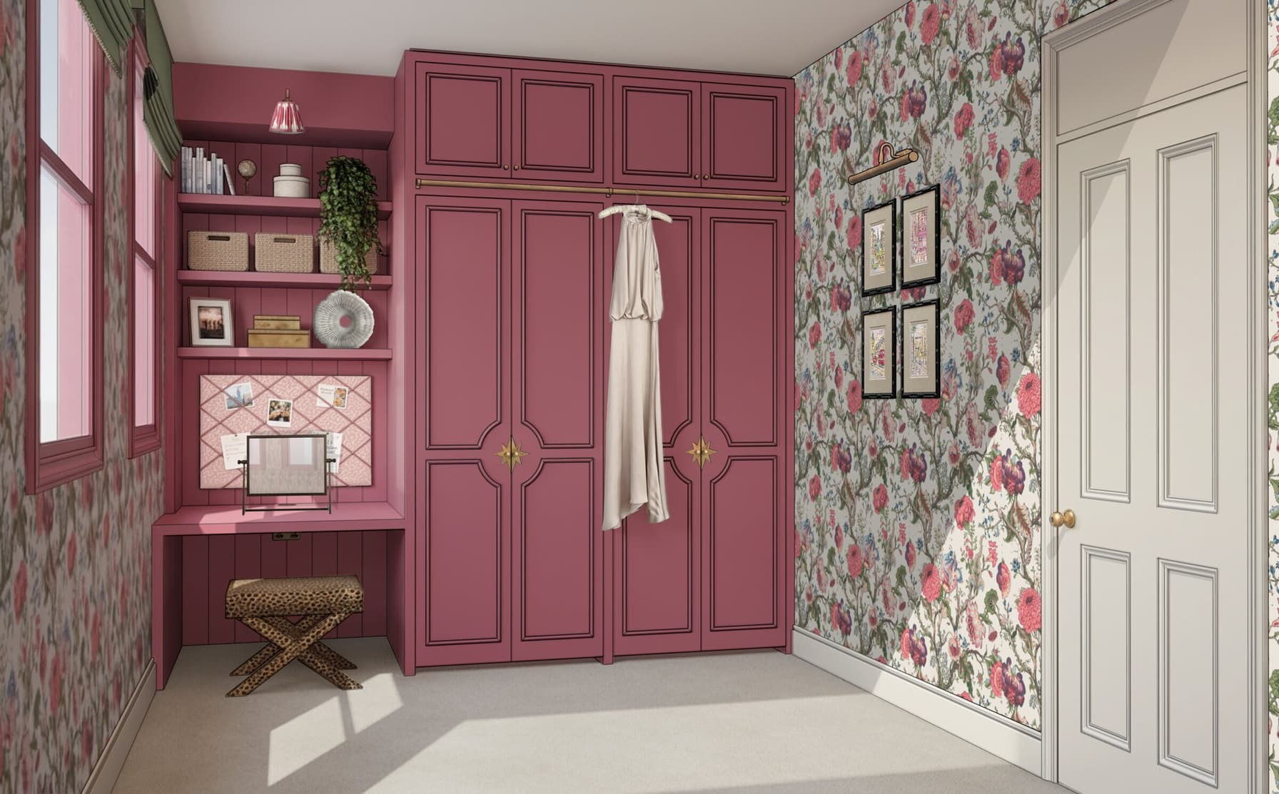 Various edesigns bedroom pink wardrobe