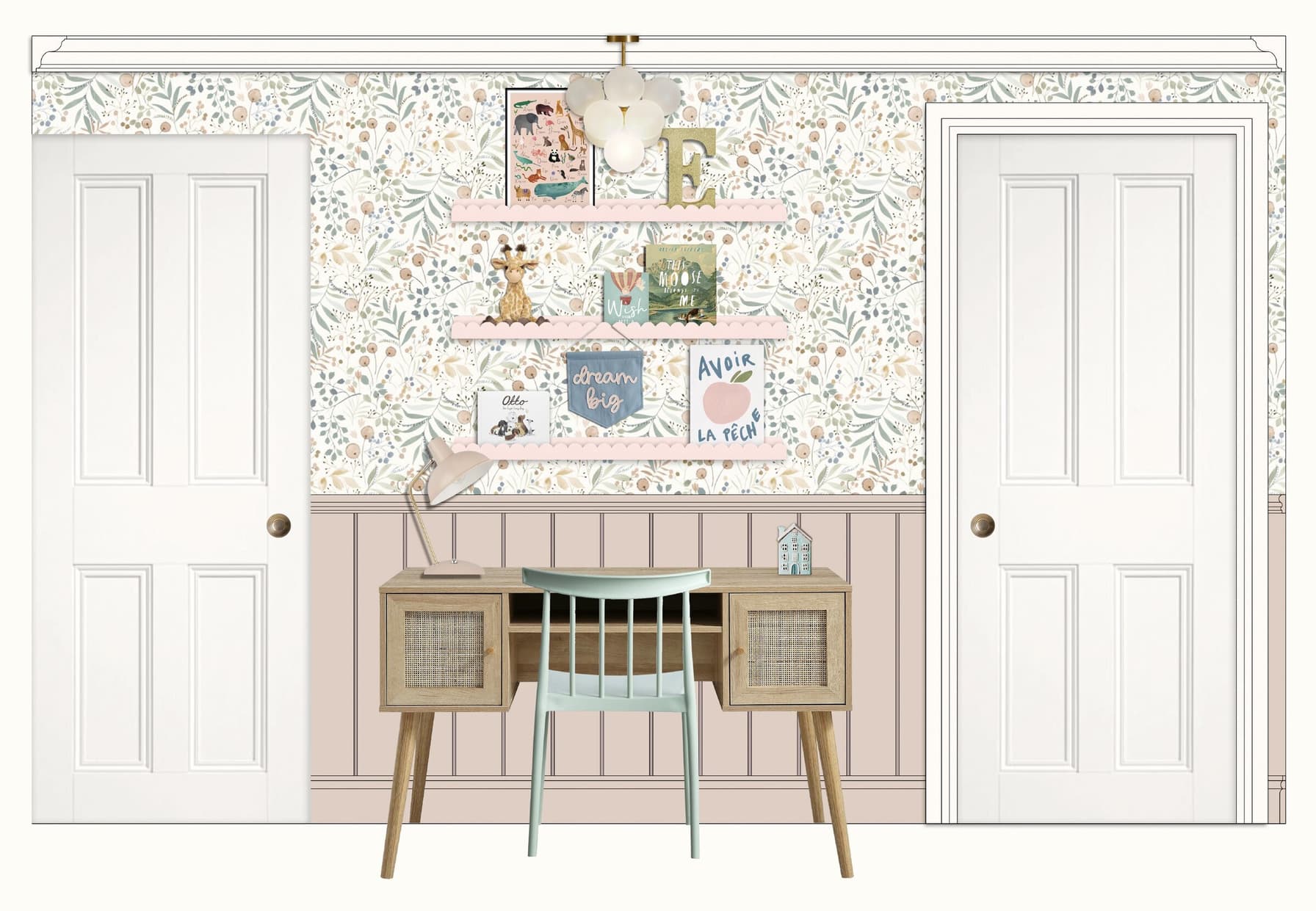 Various edesigns childrens desk area